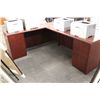 Image 2 : MAHOGANY L SHAPED EXECUTIVE DESK