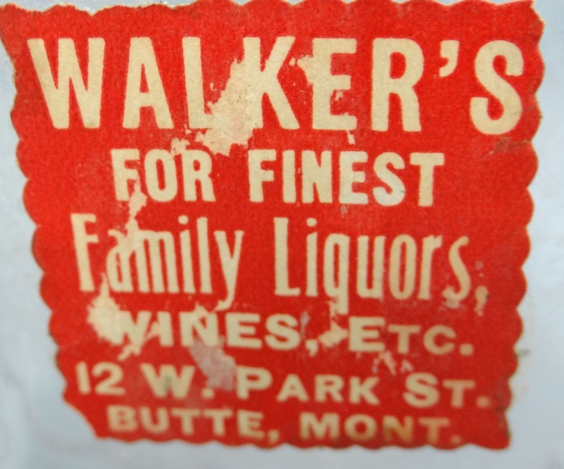 Walkers Family Liquors and Hyball Ginger Ale bottles, Butte, MT