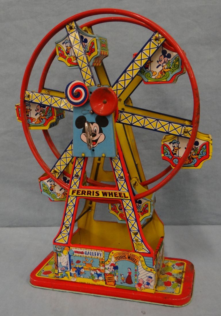 Mickey Mouse tin windup ferris wheel, copyright Walt Disney