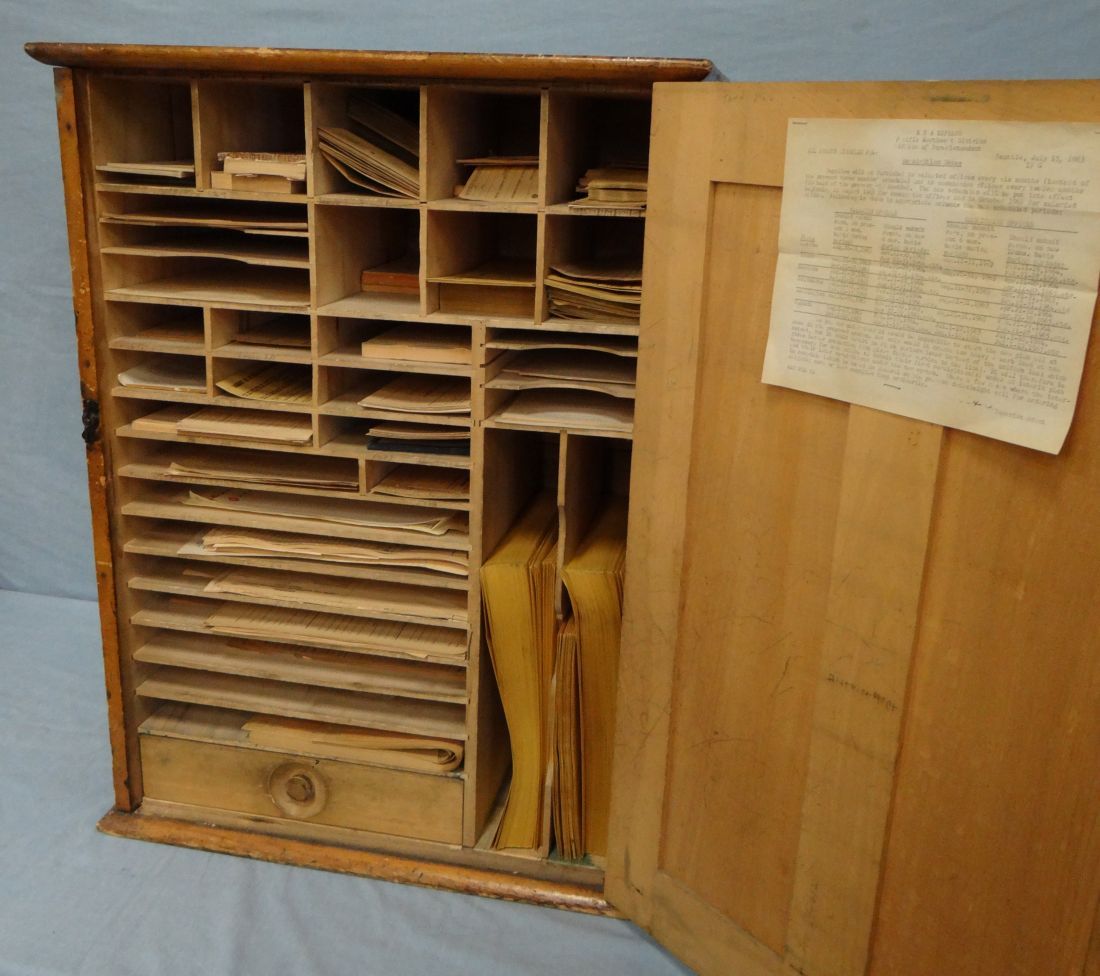 Great Northern Express Co Pine Ticket Cabinet 31 H X 24 W