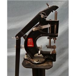 Standard Rivet Co. Model 2 rivet setter, on stand w/ foot pedal
