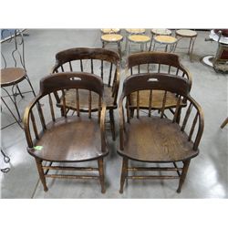 4 oak captains chairs