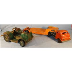 Smith-Miller low boy trailer, Structo semi, & Doepke truck