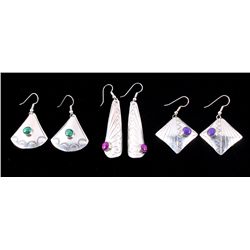 Navajo Malachite Sugilite & Sterling Earring Sets