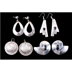 Navajo Sterling & Black Onyx Earring Collection Th