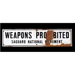 Weapons Prohibited Saguaro National Monument Sign