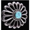 Image 4 : Antique Navajo Sand Cast Silver & Turquoise Buckle
