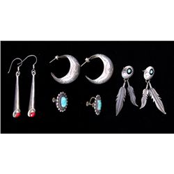 Navajo Indian Sterling Earring Collection The coll