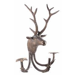 Bronze Elk Sculpture Wall Sconce The lot features