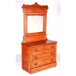 Antique Carved Accent Dresser with Mirror ca. 1900