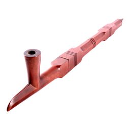 Plains Carved Pipestone Pipe Bowl & Stem 1900 The