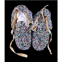 Montana Crow Crazy Beaded Child's Moccasins The lo