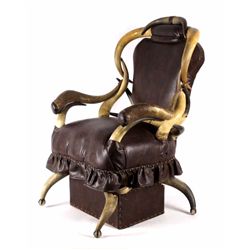Antique Western Steer Horn Chair early 1900