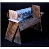 Image 1 : Rustic Reclaimed Lumber Bench with Moose Painting