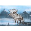 Image 4 : Rustic Reclaimed Lumber Bench with Moose Painting