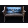 Image 7 : Rustic Reclaimed Lumber Bench with Moose Painting