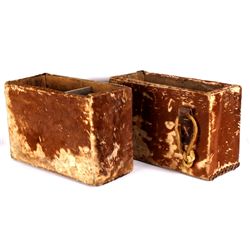 Antique Western Unborn Calf Covered Pannier Boxes