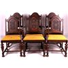 Image 1 : Set of 6 1920's Carved Oak Chairs This is a set of