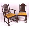 Image 2 : Set of 6 1920's Carved Oak Chairs This is a set of