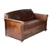 Antique Leather & Wood Sleeper Sofa This is a beli