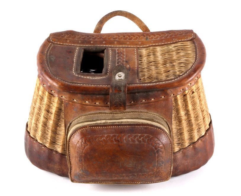 At Auction: A.E. Nelson Leather Co. Fishing Creel c. 1940s