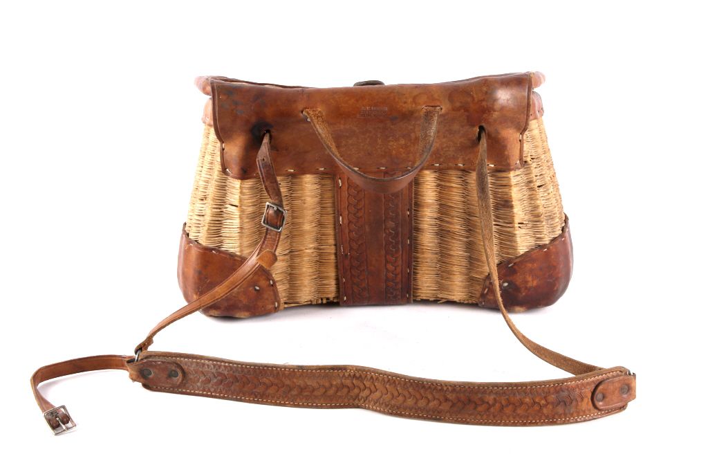 A.E. Nelson Leather Co. Fishing Creel c. 1940s sold at