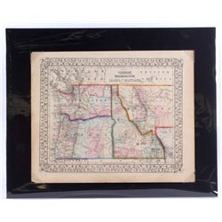 Map of Oregon, Washington, Idaho, & Montana 1867 T