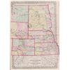 Image 1 : KS, NE, CO, WY, DK, Montana 1874 Hand Colored Map