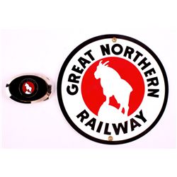 Great Northern Railway Sign and Belt Buckle This i
