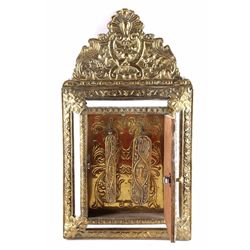 Entry Way Brass Boot Shine Mirror early 1800's Thi