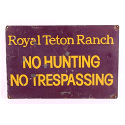 Royal Teton Ranch Sign This lot features an origin