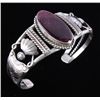 Image 2 : Navajo Sugilite & Sterling Tooled Cuff Bracelet Th