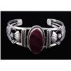 Image 3 : Navajo Sugilite & Sterling Tooled Cuff Bracelet Th