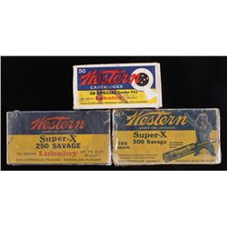 Western 38 Sp. 300 Savage & 250 Savage Ammo The lo
