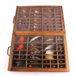 Antique Fly Fishing Lure Collection in Display The