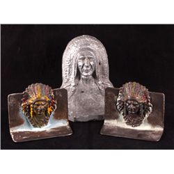 Native American Bookends This lot includes 3 Nativ