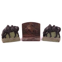Cast Iron Bookend Collection This lot includes 3 c