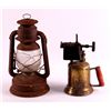 Image 1 : Antique Lantern and Brass Blowtorch This lot inclu