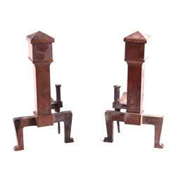 Copper Fireplace Andirons This lot features a pair