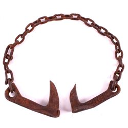 Antique Logging Dog Hooks with Chain This is a set