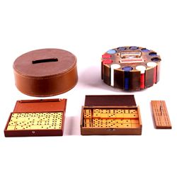 Poker Chip Carousel, Dominoes and Cribbage Board T