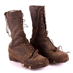 Studded Leather Logging Boots This is a pair of st