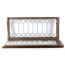 Antique Leaded Glass Panes The lot features two ha