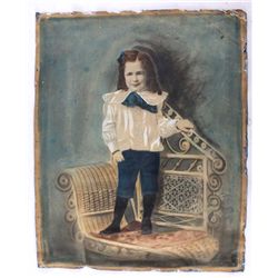 Antique Painting on Lead The piece features a hand