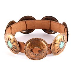 Southwestern Copper Concho & Enamel Belt This is a