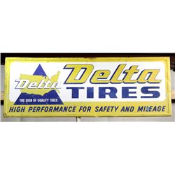 Vintage Delta Tires Metal Advertising Sign