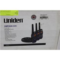 UNIDEN 3 PACK 2 WAY RADIO 30 MILE RANGE