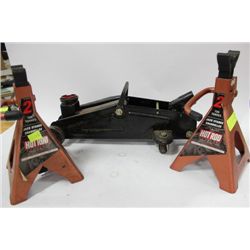 FLOOR JACK W/ PAIR OF STANDS