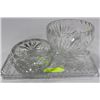 Image 1 : CRYSTAL BOWL/TRAY AND ASHTRAY