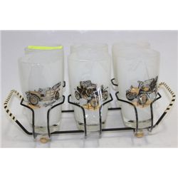 COLLECTIBLE CAR GLASSES WITH CADDY